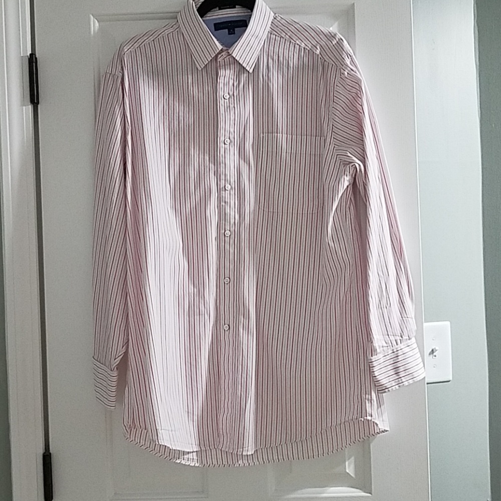 Mens tommy hilfiger red stripe button down